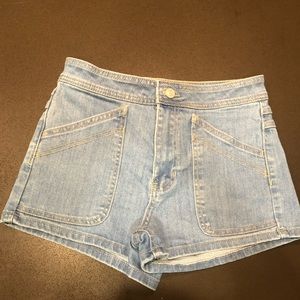 high waisted denim shorts